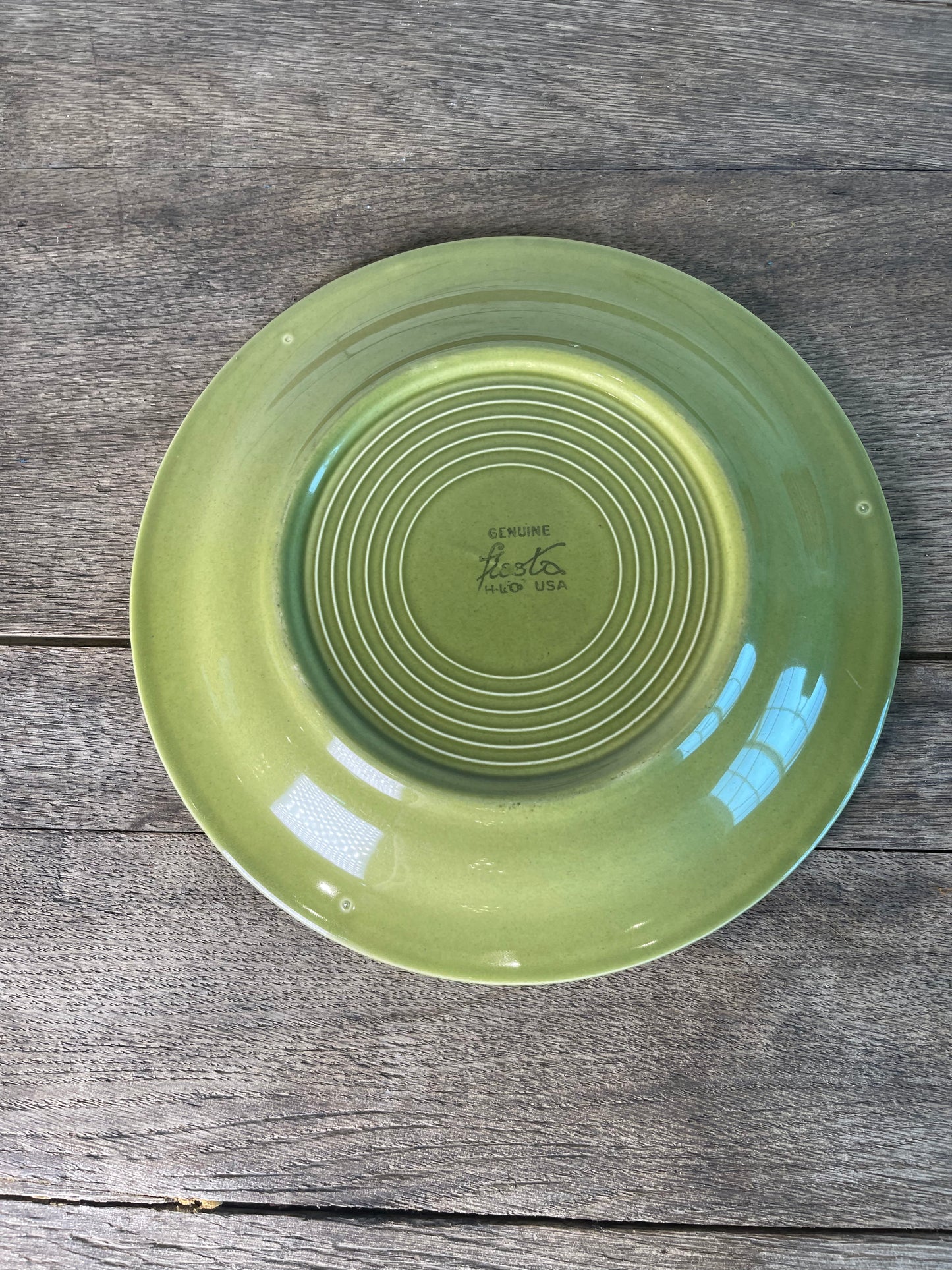 Vintage Fiestaware Turf Green Dinner Plate 10.25”