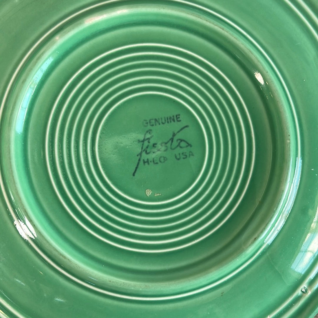 Vintage Fiestaware Green Luncheon Plate Homer Laughlin Fiestaware 9.5" Diameter