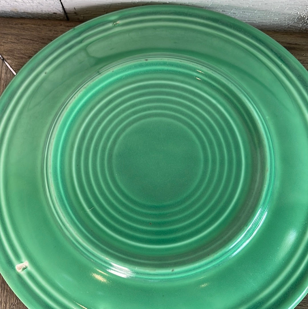 Vintage Fiestaware Green Luncheon Plate Homer Laughlin Fiestaware 9.5" Diameter