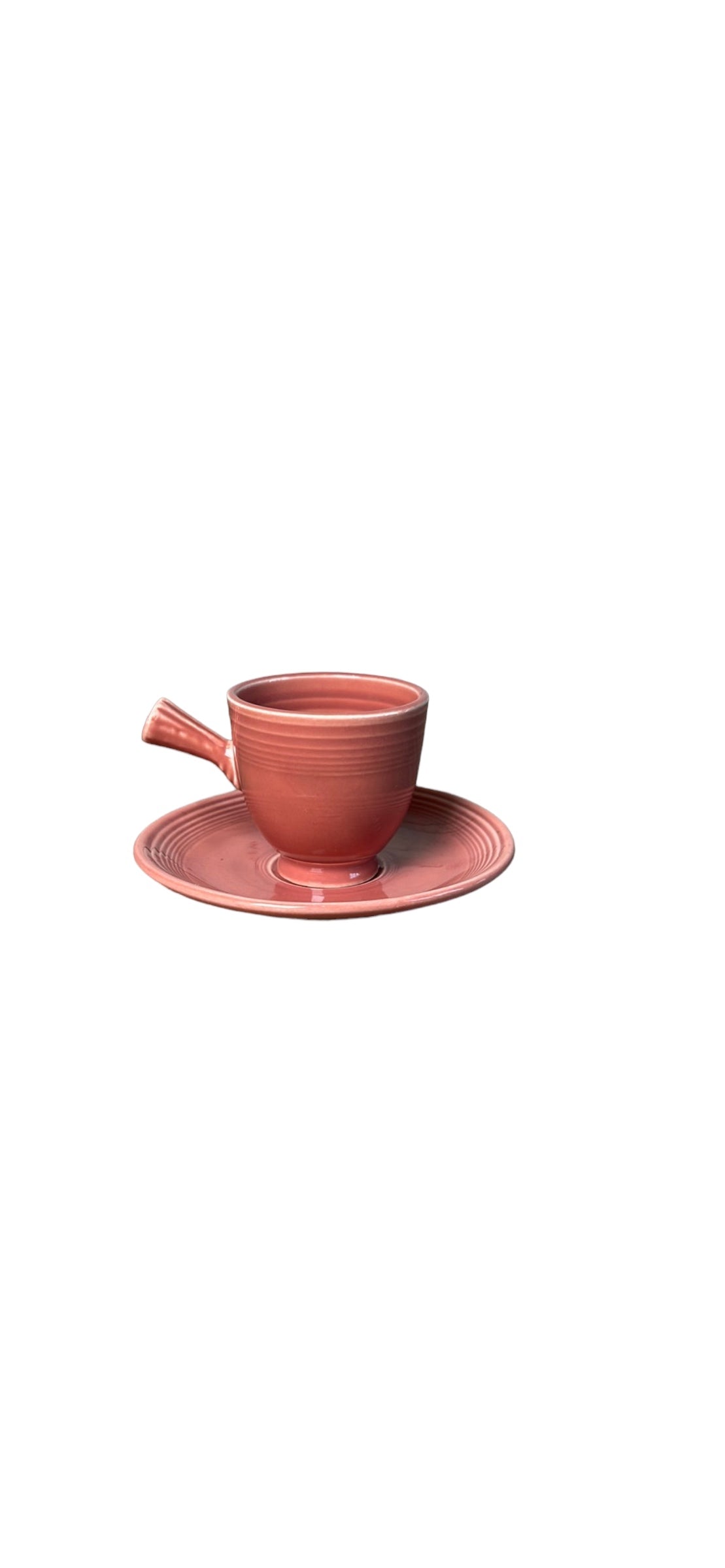 Vintage Fiestaware Peony Stick Handle Demitasse Cup & Saucer Set