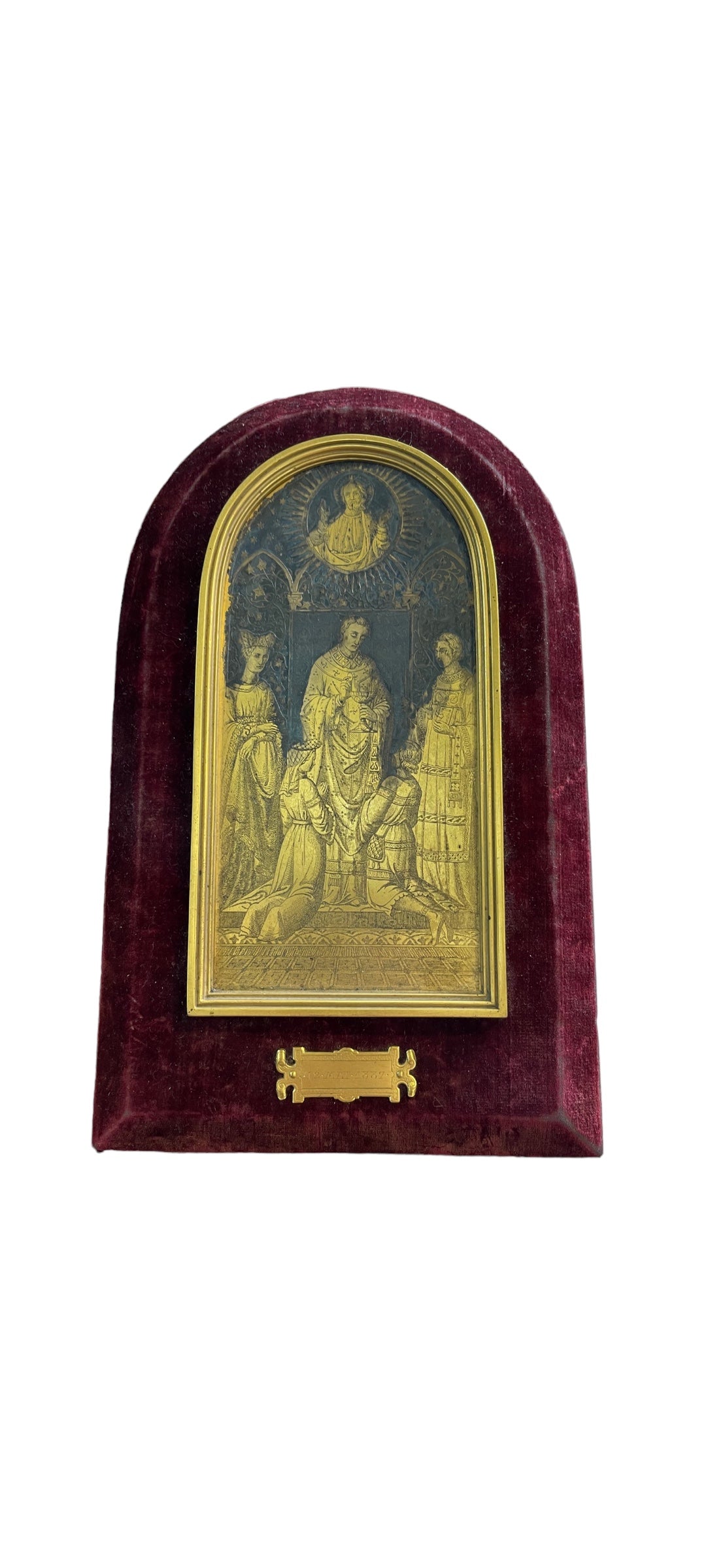 Etched Gold Religious Plaque
