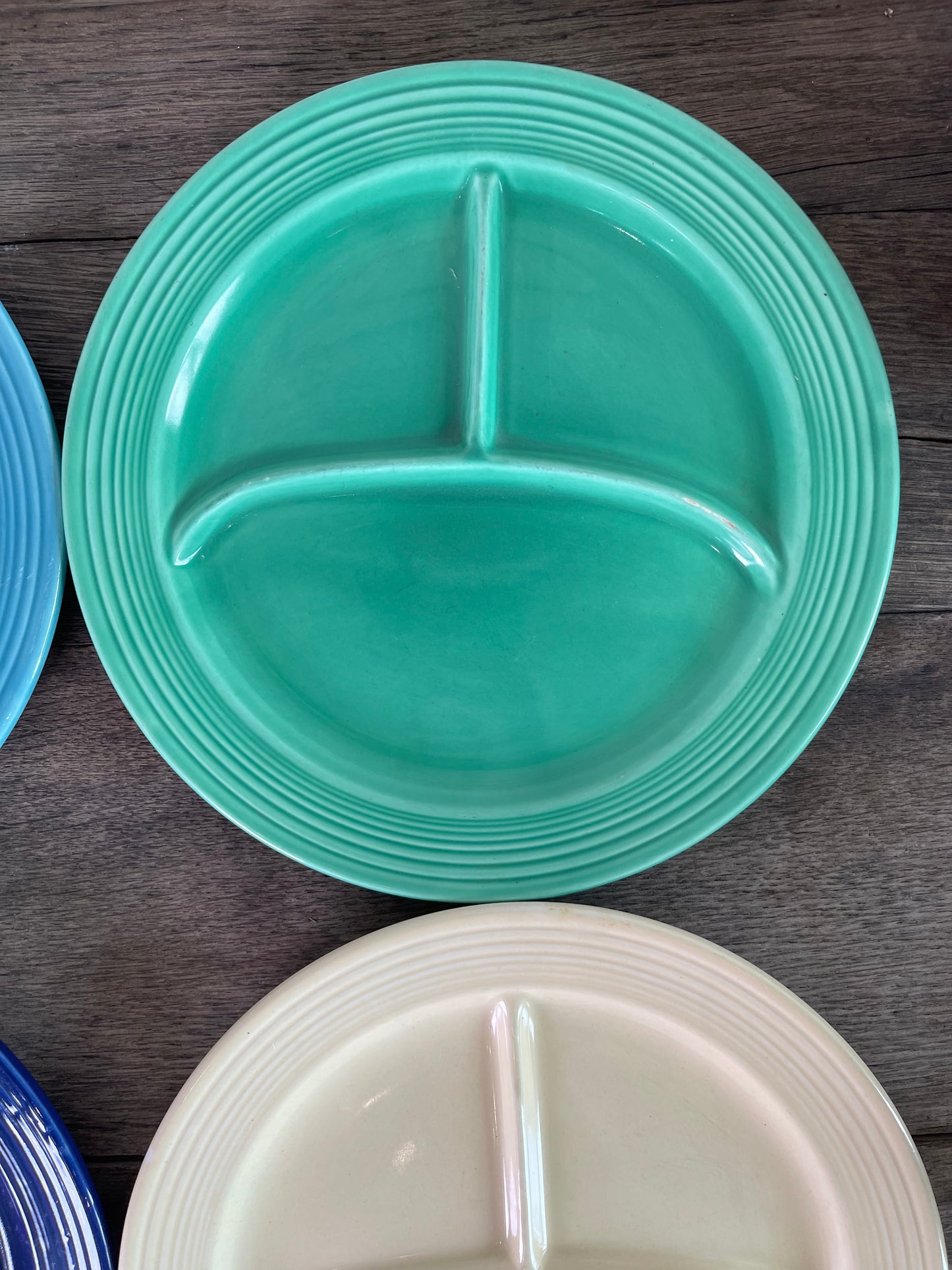 Set of 4 Vintage Homer Laughlin Fiesta Fiestaware Compartment Plate 10"