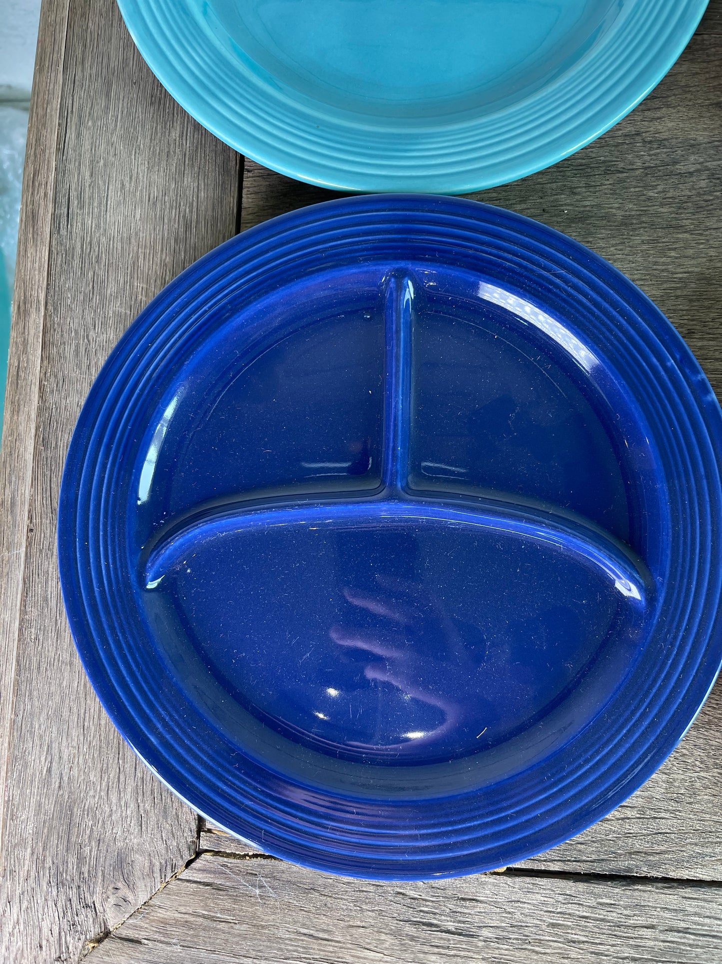 Set of 4 Vintage Homer Laughlin Fiesta Fiestaware Compartment Plate 10"