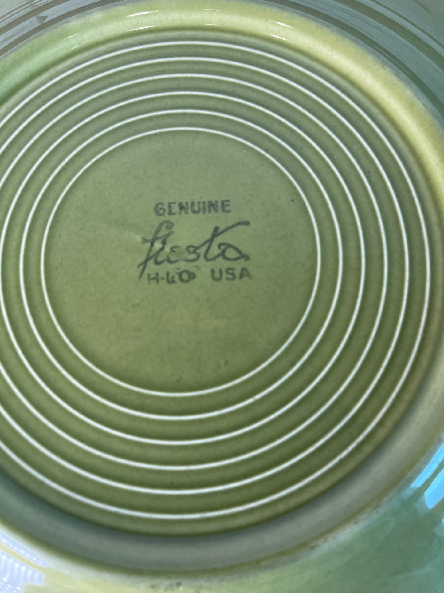 Vintage Fiestaware Turf Green Dinner Plate 10.25”