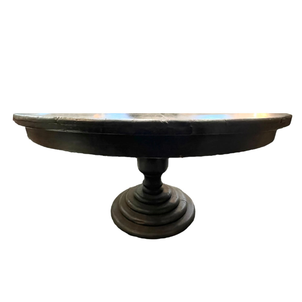 Black Round Reclaimed Dining Table