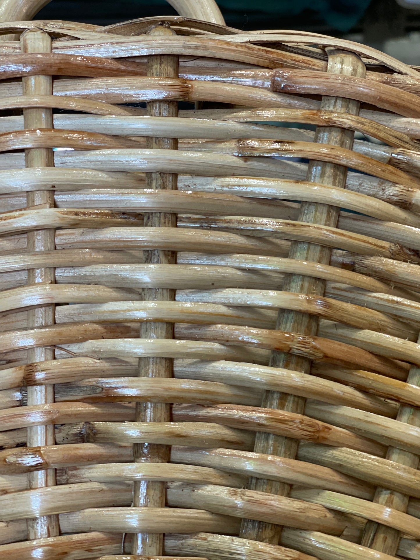 32” Rattan Mirror with Matching Hangar