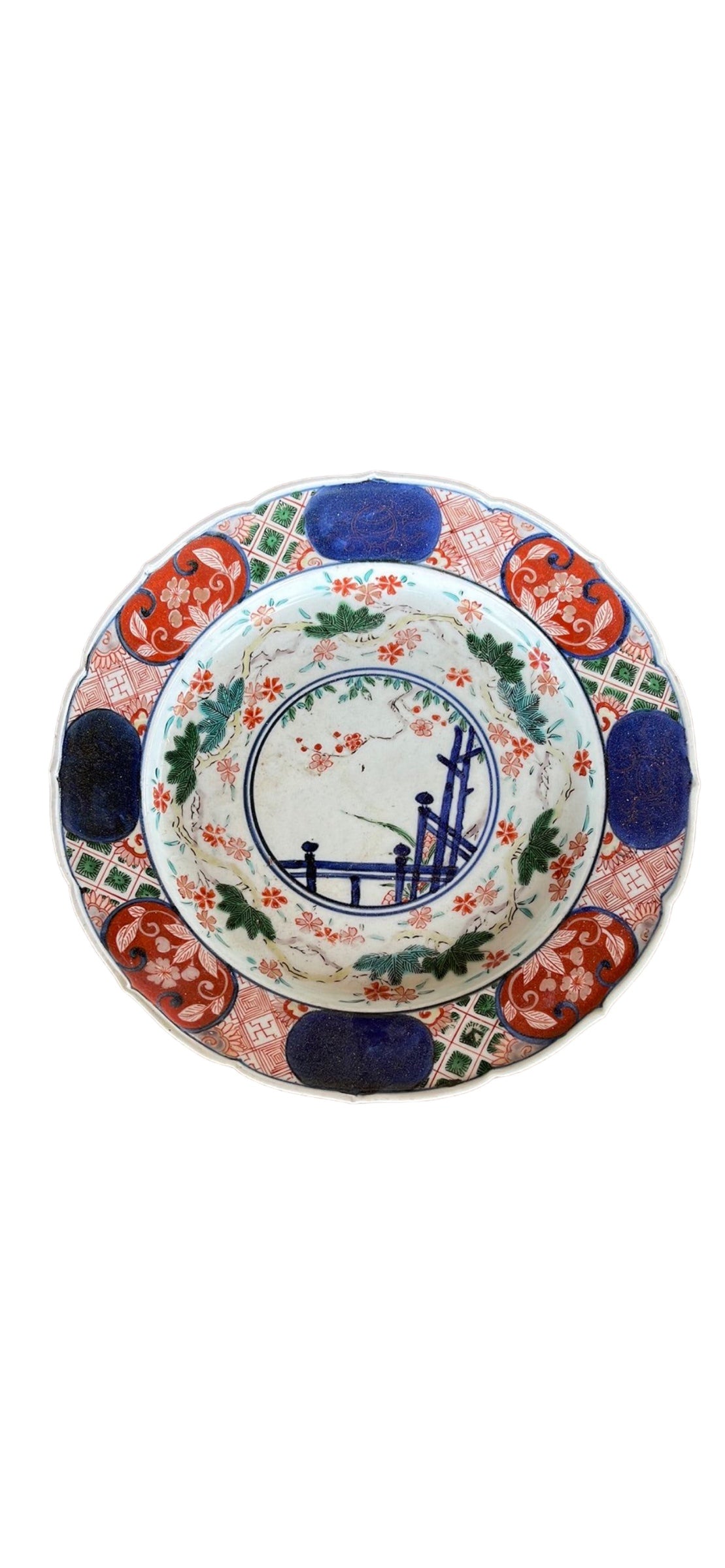 Meiji Imari Dish with Jasmine/Bamboo Posts