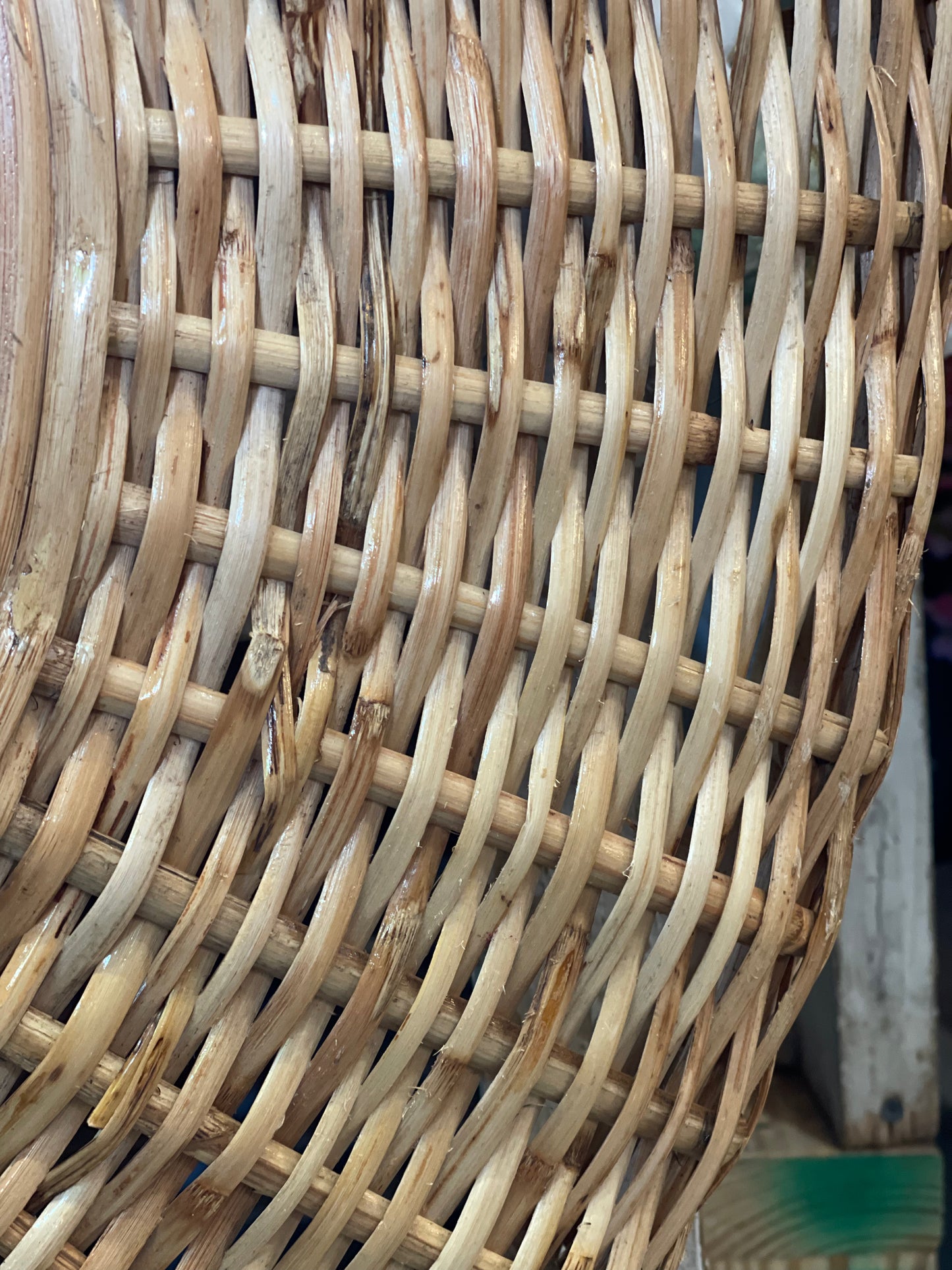 32” Rattan Mirror with Matching Hangar