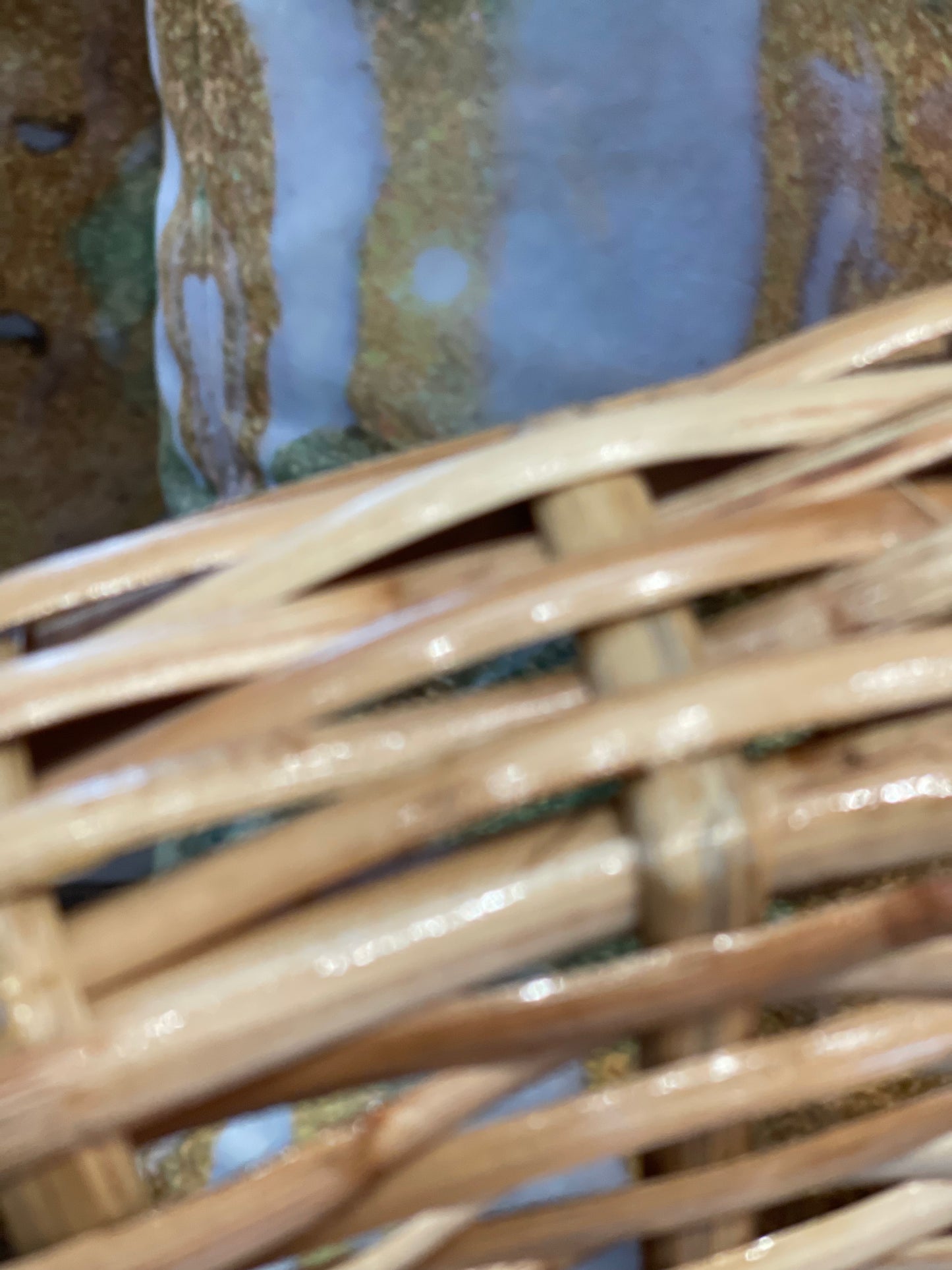32” Rattan Mirror with Matching Hangar