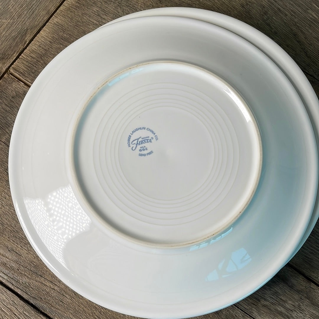 Fiesta Ware White Dinner Plate Homer Laughlin Fiestaware 10.5" Diameter