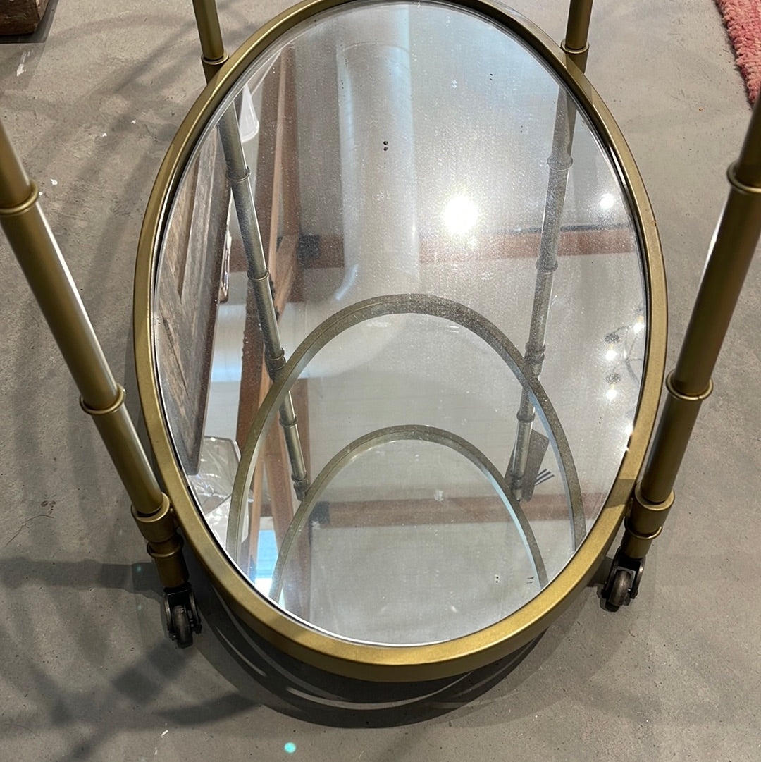 Classic Gold Framed 3-Tier Bar Cart