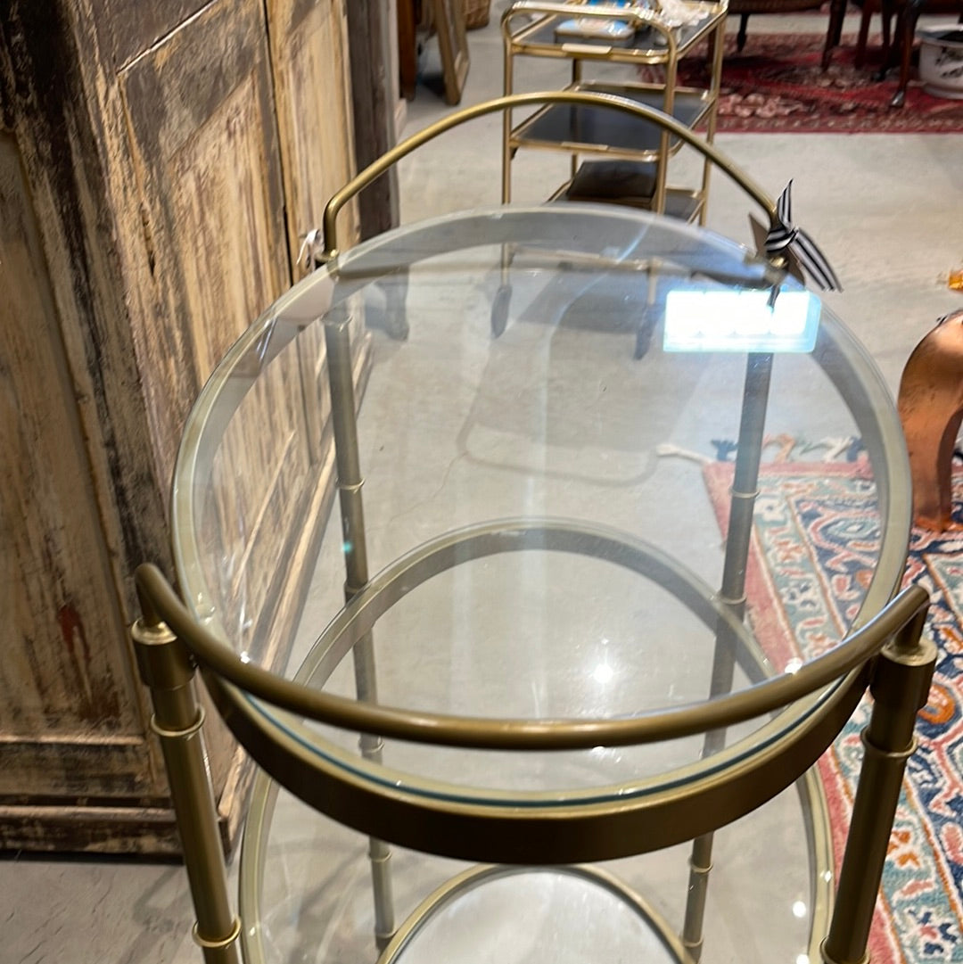 Classic Gold Framed 3-Tier Bar Cart