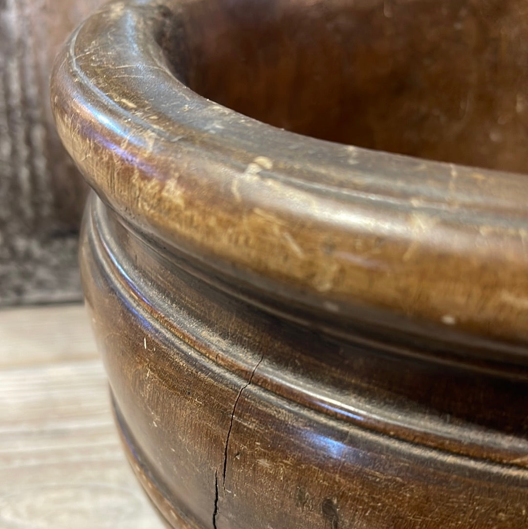 19th Century Wooden Pestle & Mortar