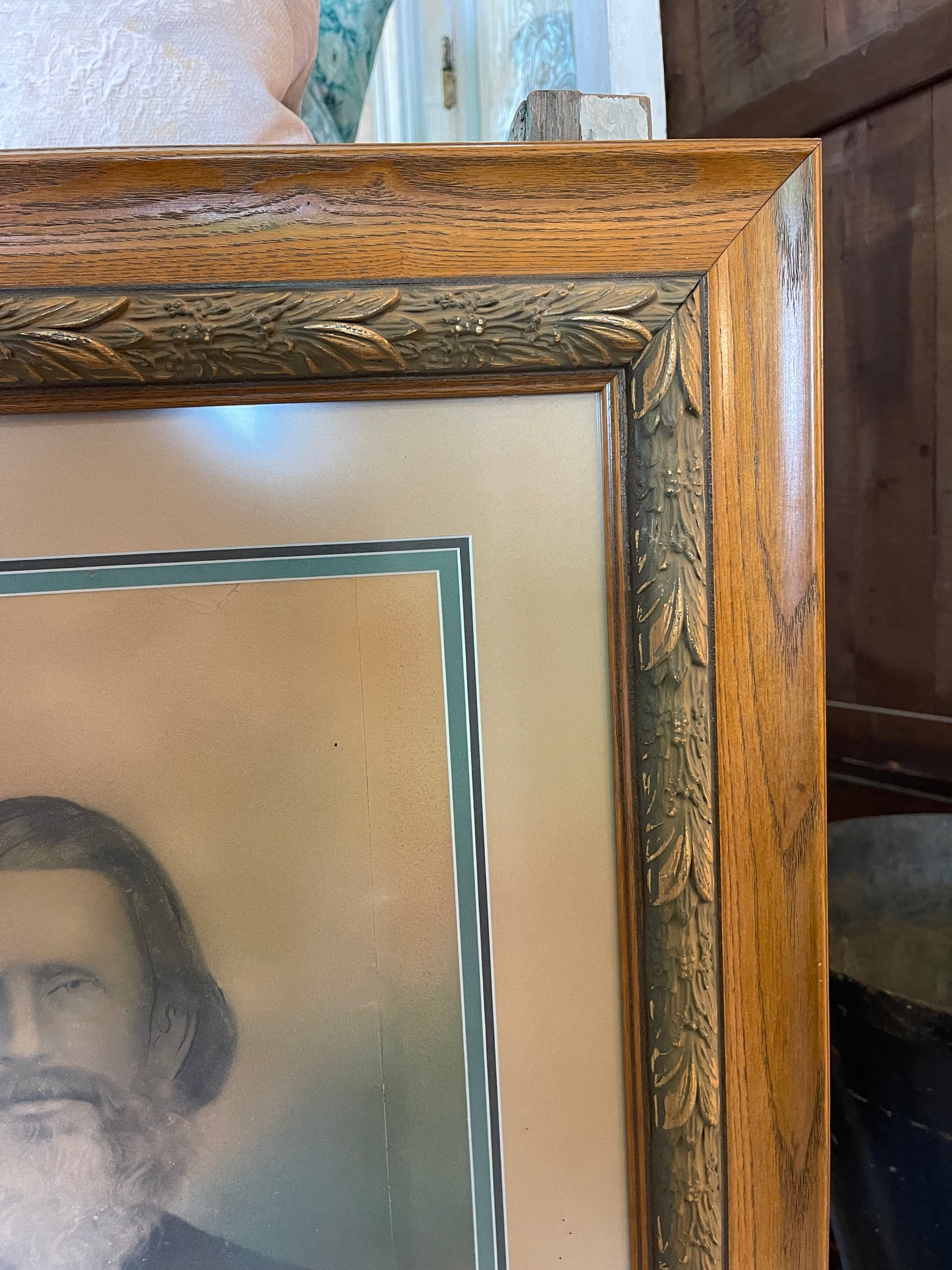 Charcoal and Pastel Husband and Wife Framed 19th Century Artwork