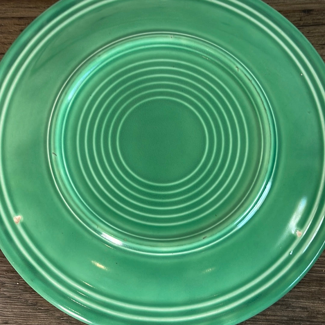 Vintage Fiestaware Green Luncheon Plate Homer Laughlin Fiestaware 9.5" Diameter