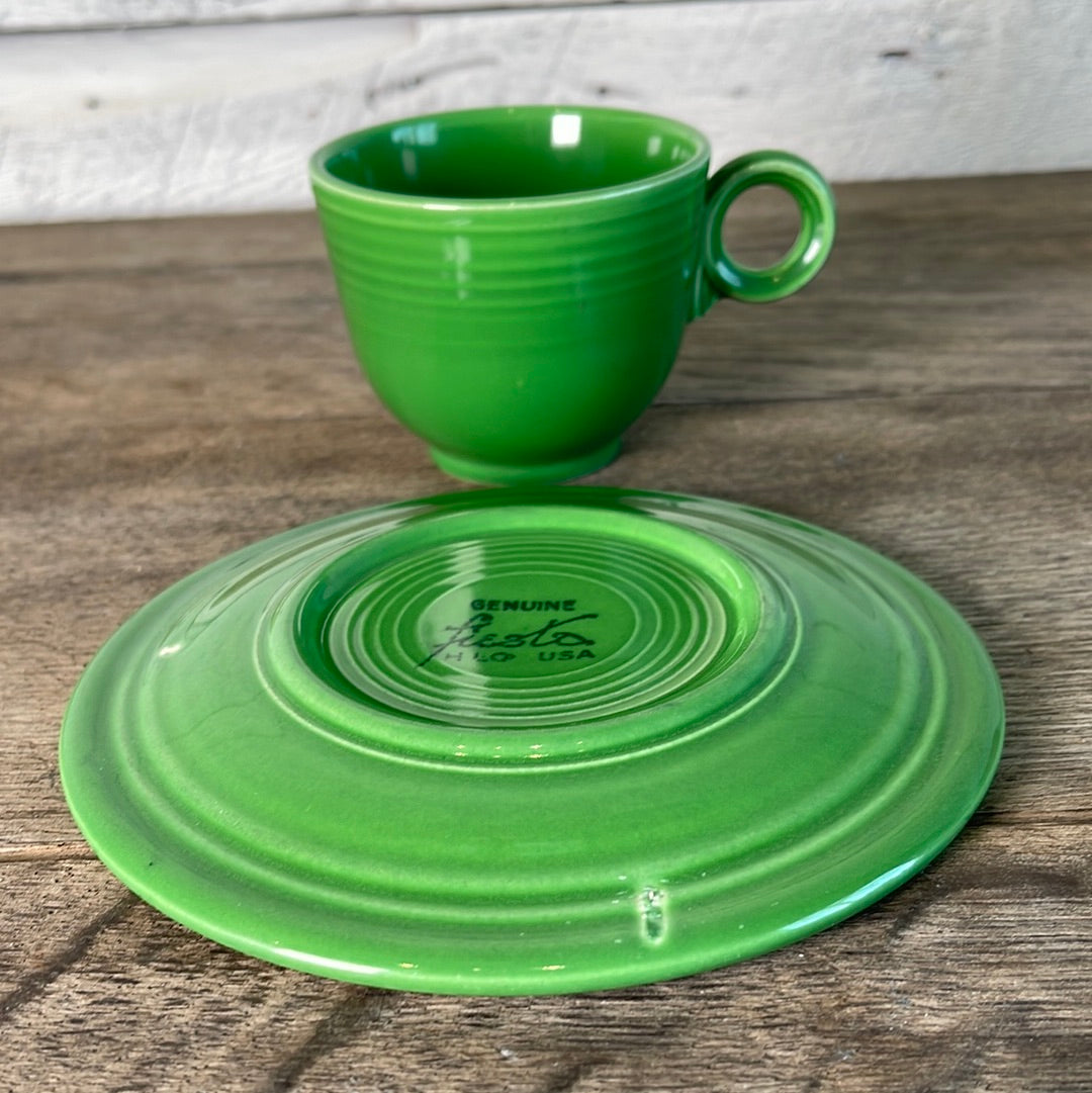 Medium Green Fiestaware Cup and Saucer