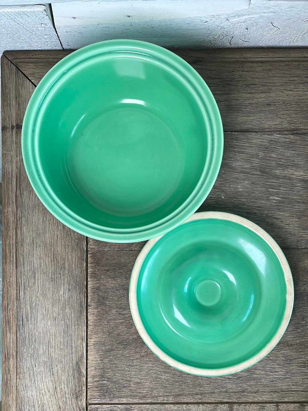 Vintage Fiestaware Homer Laughlin Fiesta Kitchen Kraft Individual Casserole in Light Green 8"