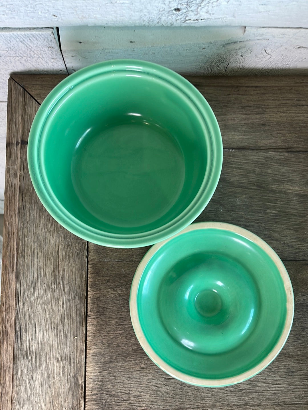 Vintage Fiestaware Homer Laughlin Fiesta Kitchen Kraft Individual Casserole in Light Green 8"