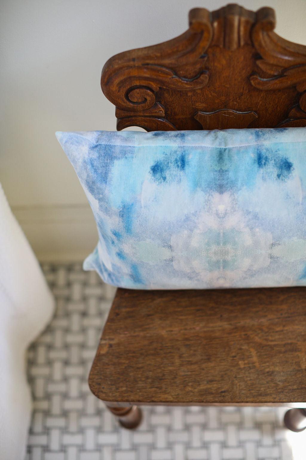 Aerial Views Seafoam Luxury Decorative Throw Pillow 20" x 20" - The White Barn Antiques