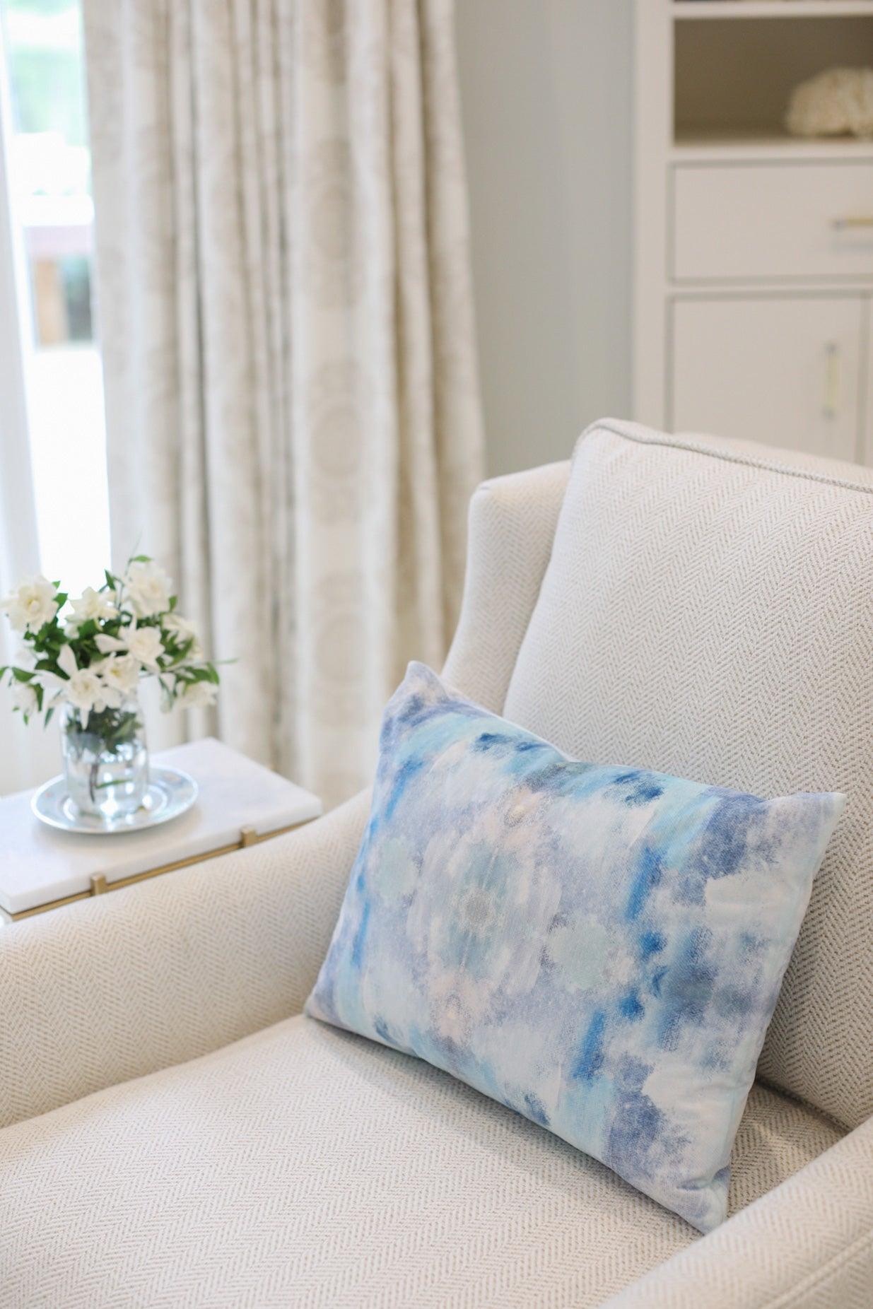 Aerial Views Seafoam Luxury Decorative Throw Pillow 20" x 20" - The White Barn Antiques