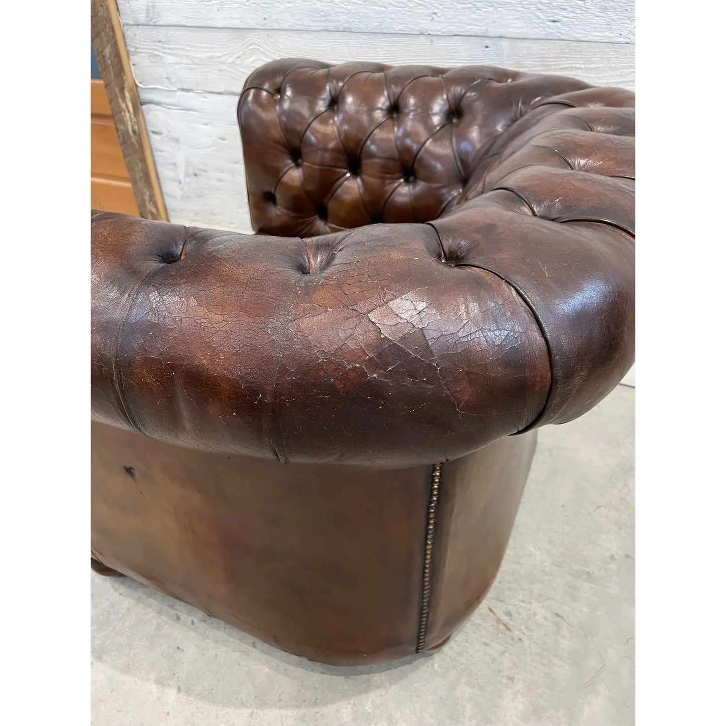 Chesterfield Tub Chair for Restoration - The White Barn Antiques