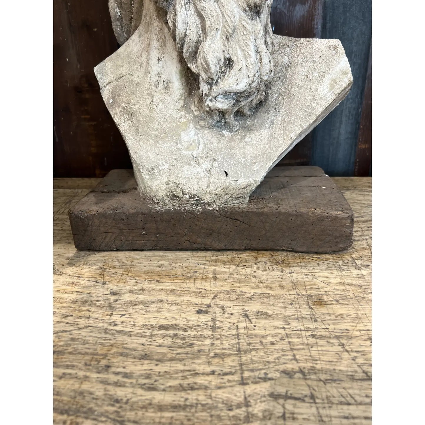 Sculpture of Mans Head - The White Barn Antiques
