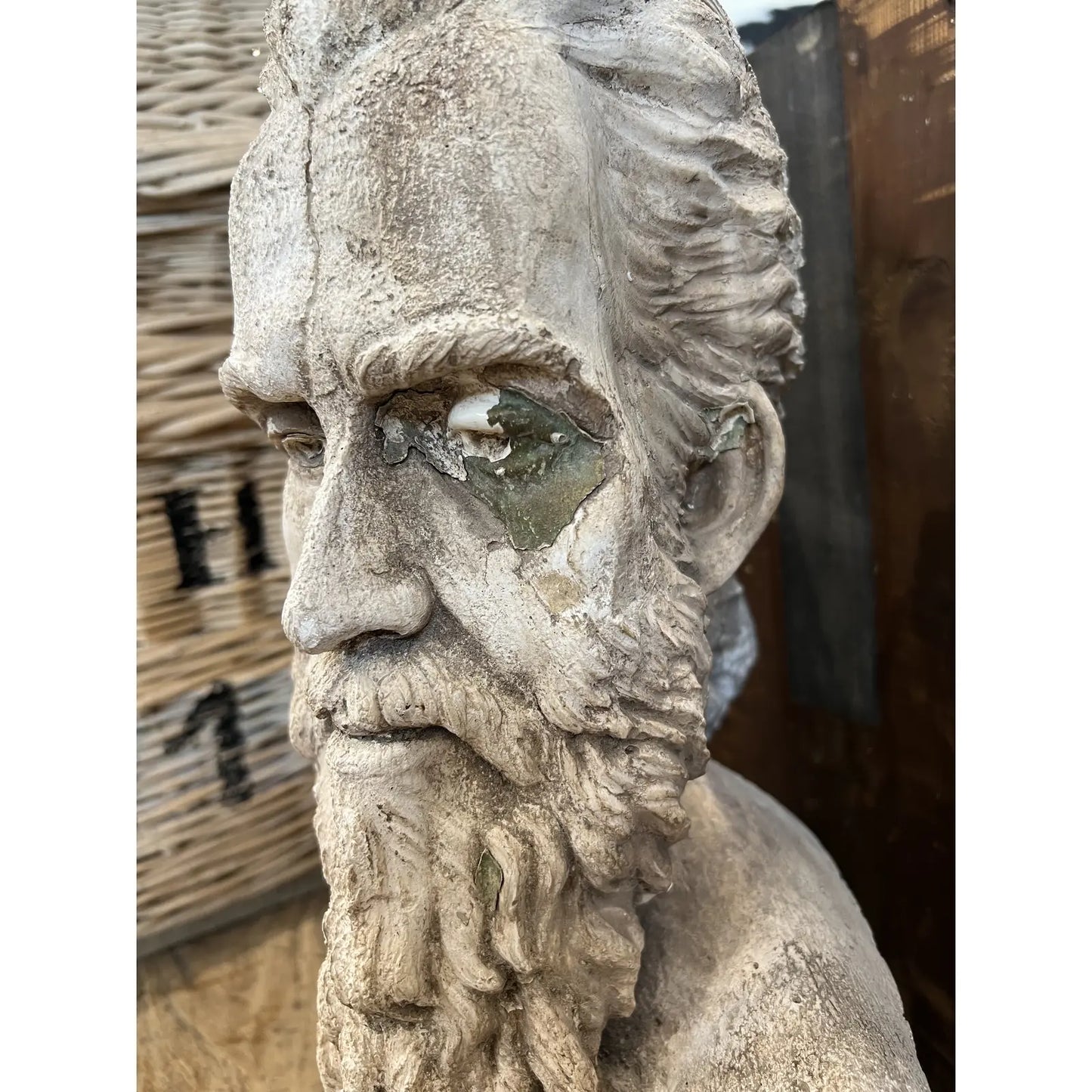 Sculpture of Mans Head - The White Barn Antiques
