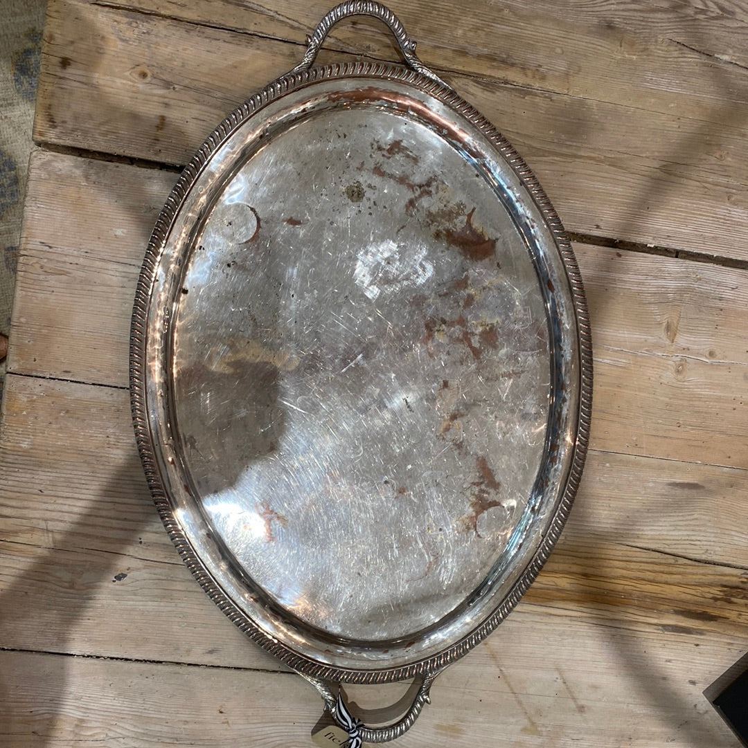Silver Plated Trays - Oval - The White Barn Antiques