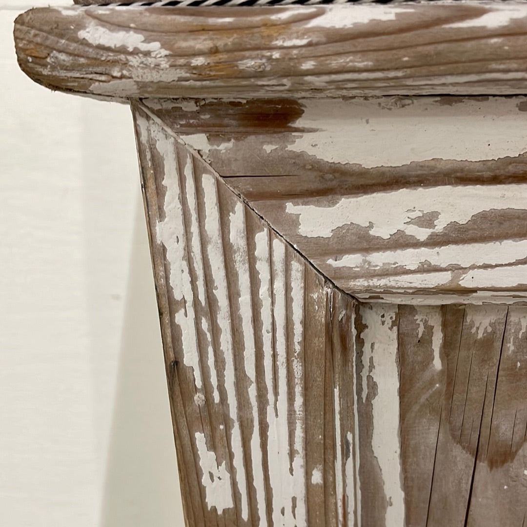 White Washed Pine Column - The White Barn Antiques