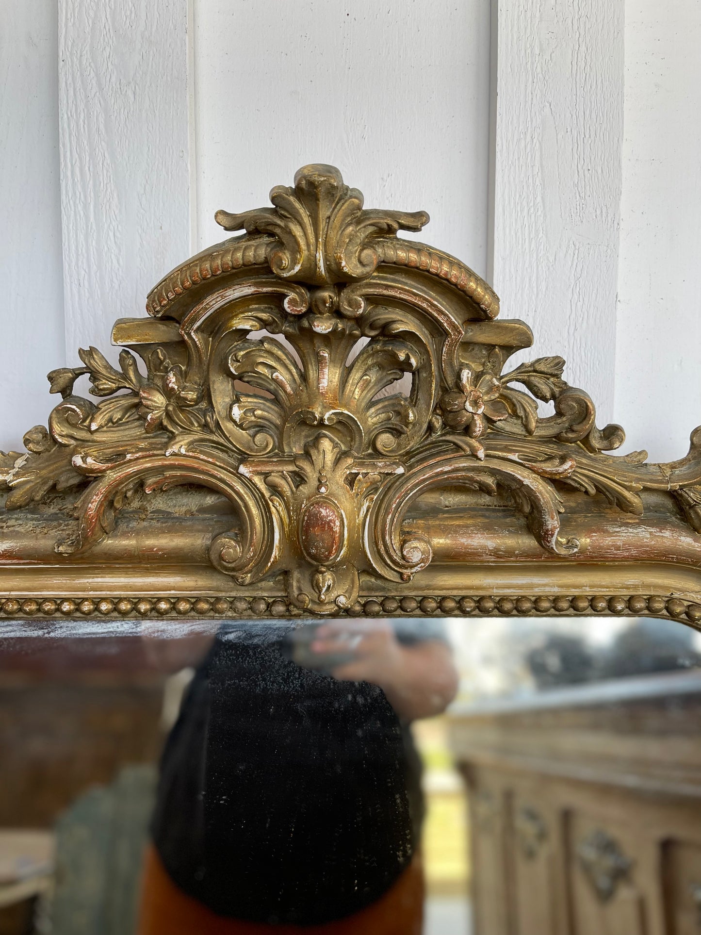 Large Gold Mirror 1900 - The White Barn Antiques