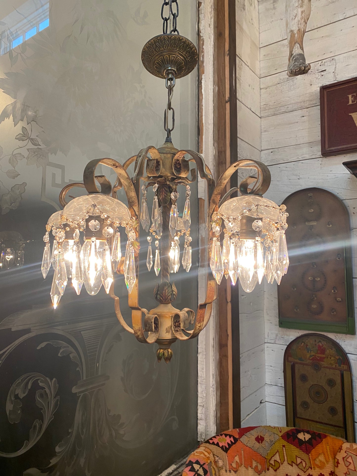 4 Light Chandelier Small - The White Barn Antiques