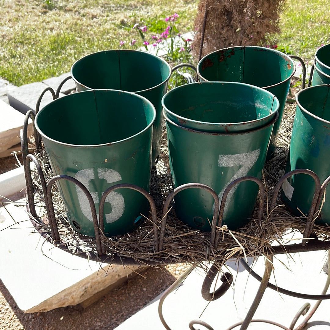 Green Numbered Pot - The White Barn Antiques
