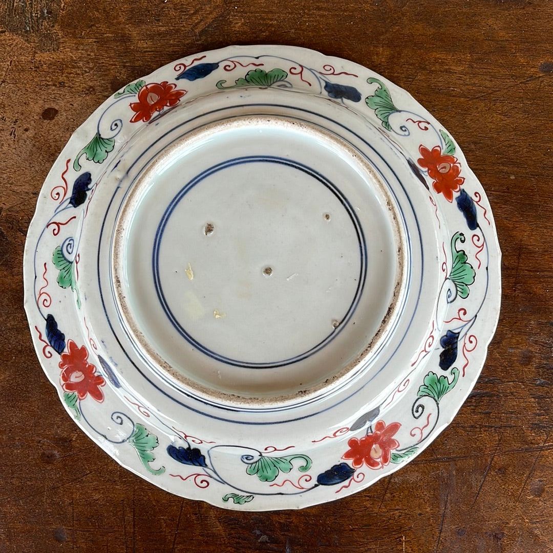 Meiji Imari Dish with Jasmine/Bamboo Posts - The White Barn Antiques