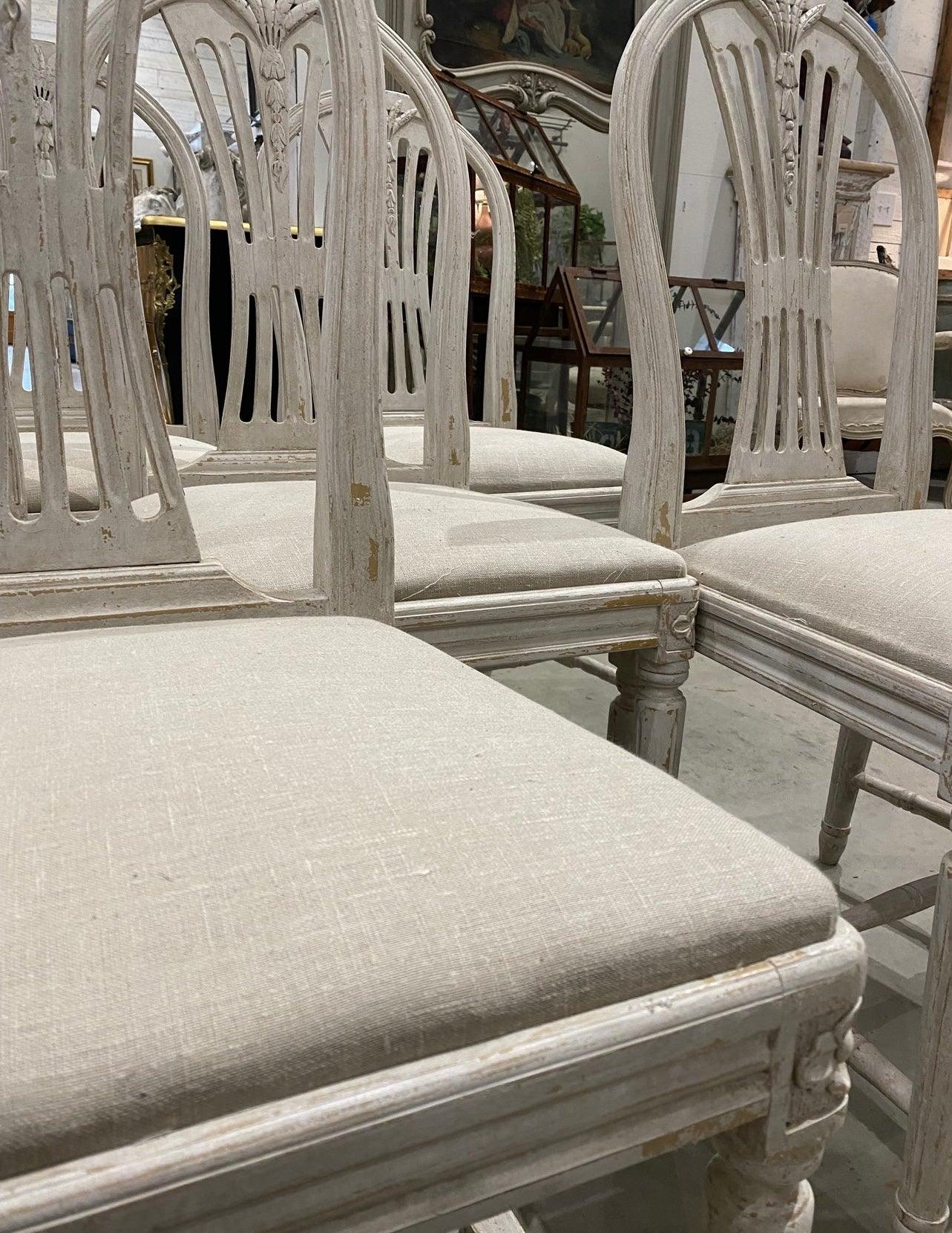Chairs, Set of 8 Swedish 1880 - The White Barn Antiques