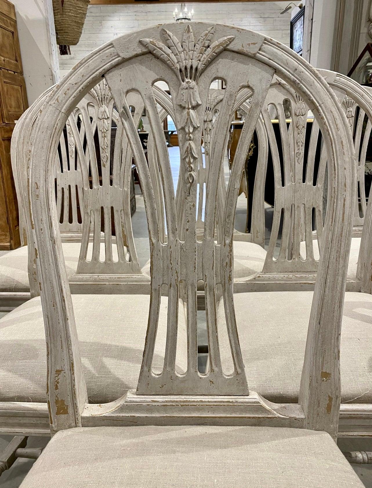 Chairs, Set of 8 Swedish 1880 - The White Barn Antiques