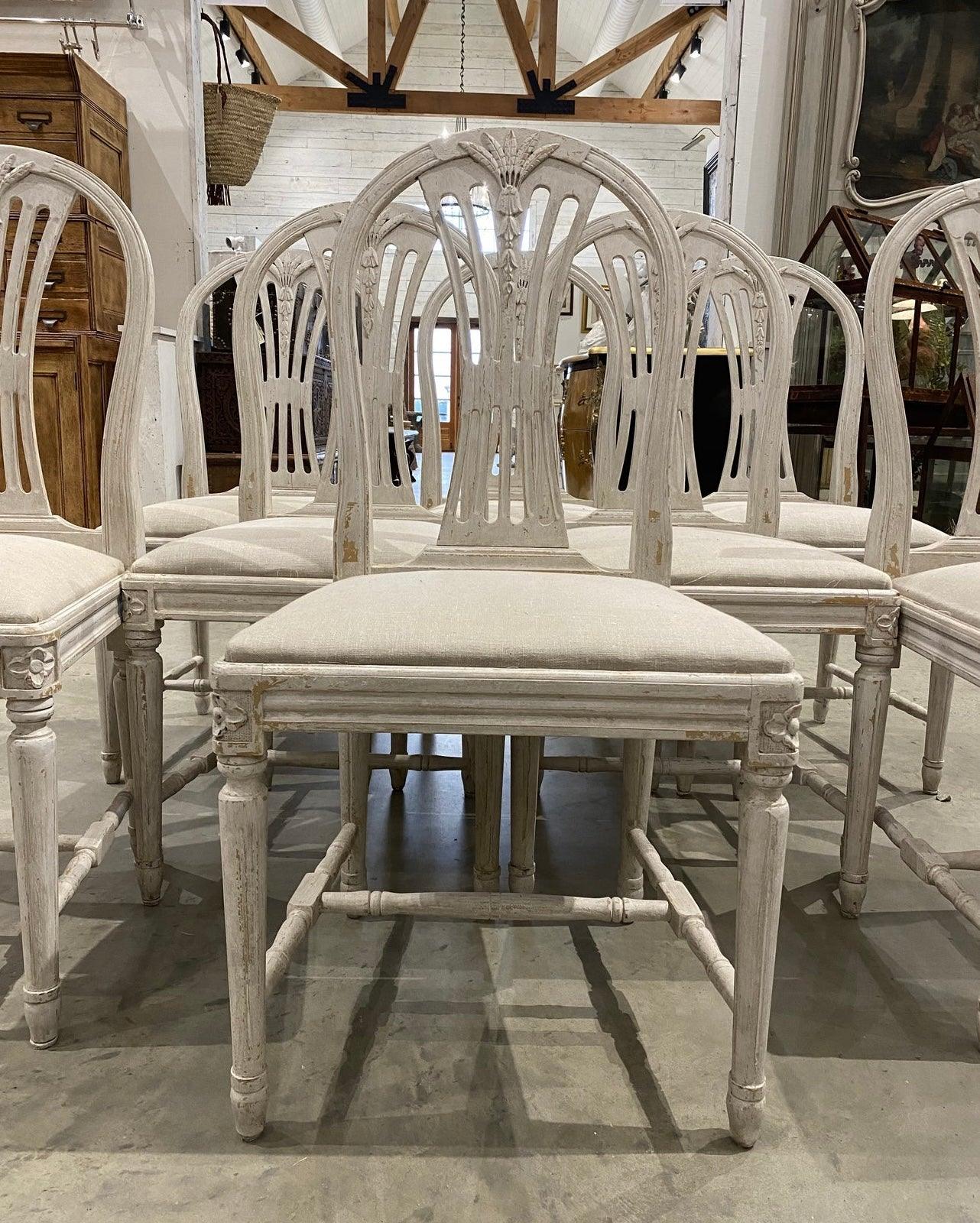 Chairs, Set of 8 Swedish 1880 - The White Barn Antiques