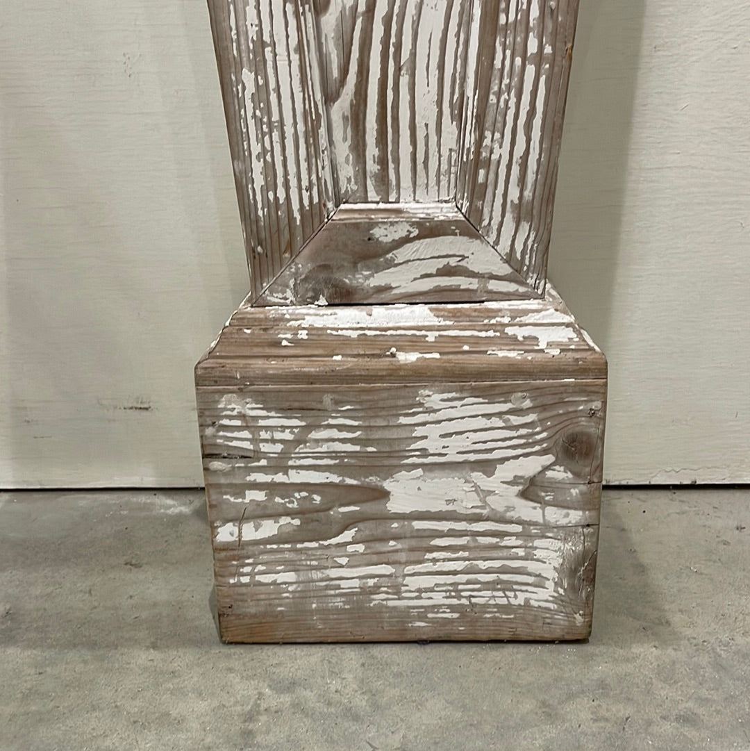 White Washed Pine Column - The White Barn Antiques