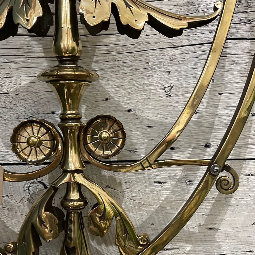 Pair of Decorative Brass Scroll Sconces - The White Barn Antiques