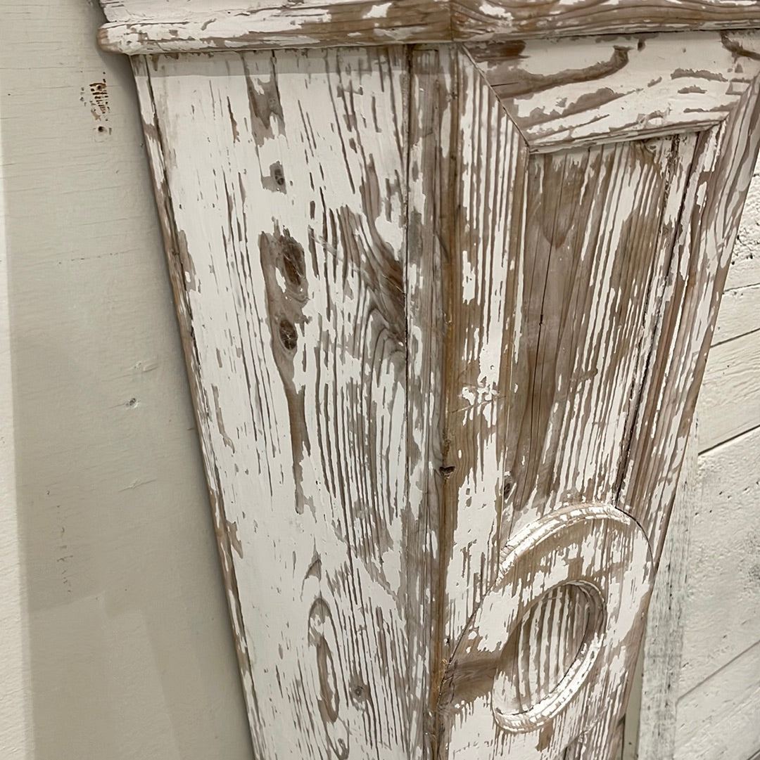 White Washed Pine Column - The White Barn Antiques