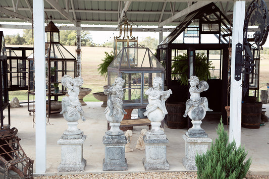 (4 Statues) The Herald, The Minstral, The Offering, The Piper (All on Plinths)