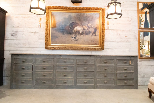 Industrial Apothecary Cabinet with Multiple Drawers