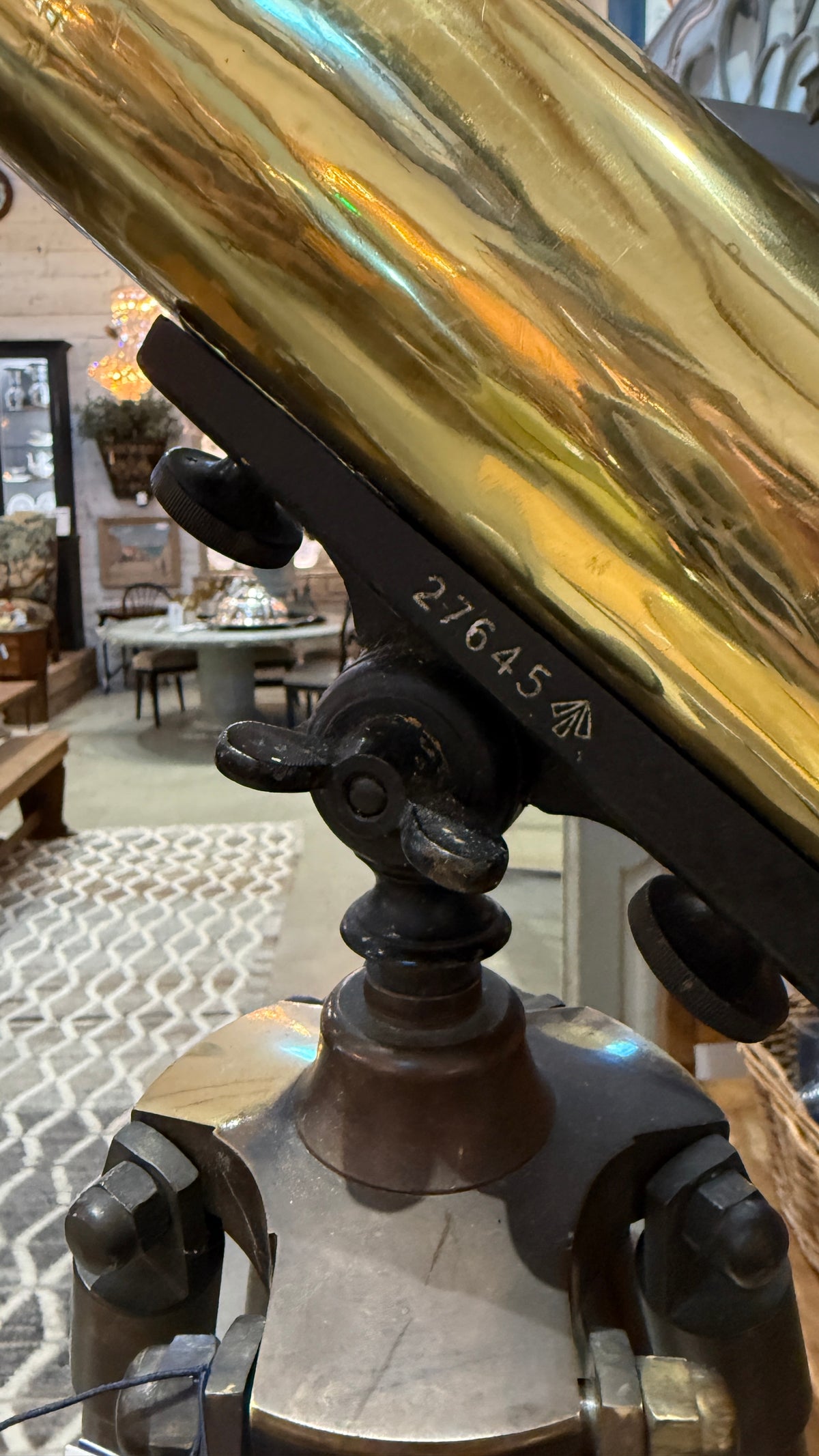 Large Standing Brass Telescope Circa 1850