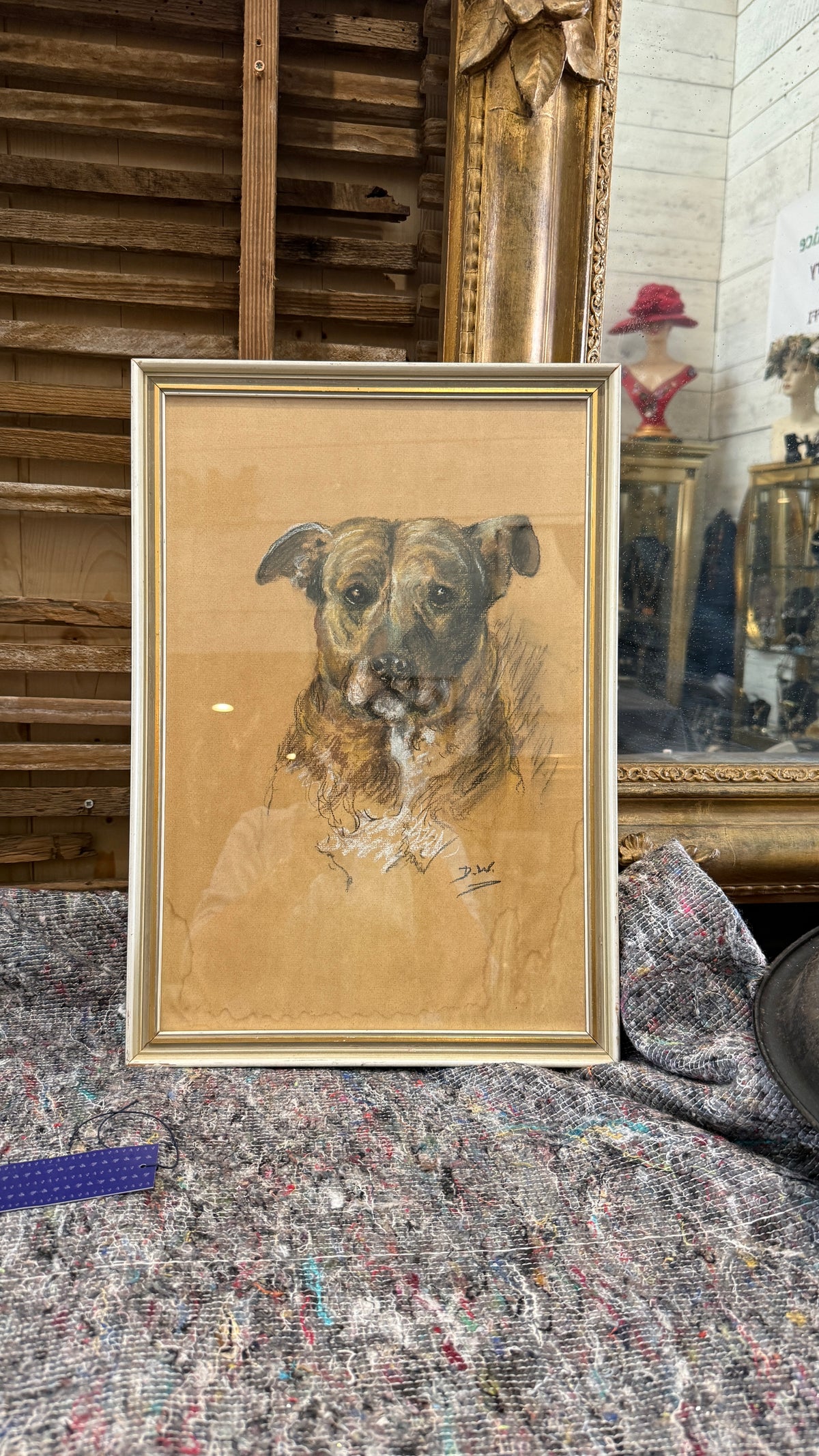 Pastel Drawing of Dog Circa 1900