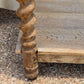 Antique Oak Barley Twisted French Drapers Table