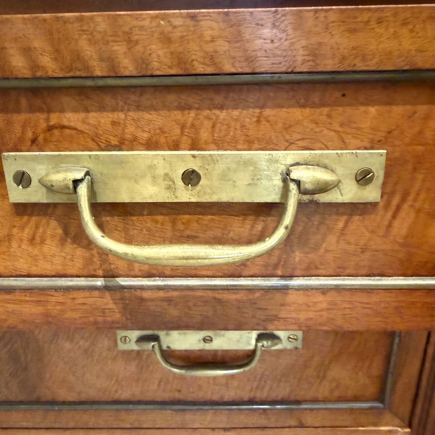 French Louis XVI Style Marble Top Chest / Commode with Fluted Details