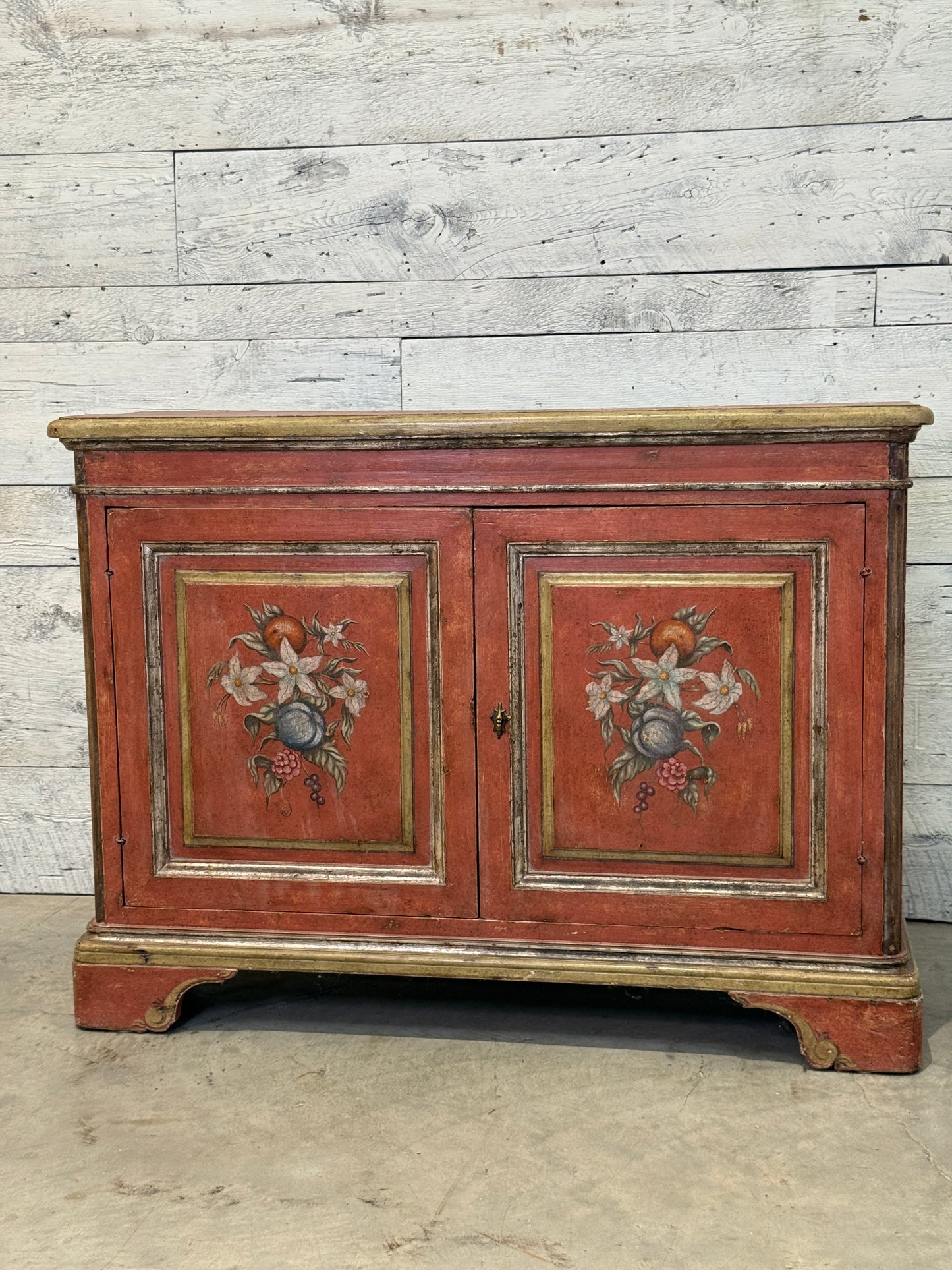 Antique Italian Original Decorative Painted Sideboard 19th Century