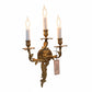 Pair of Rococco Gilt Bronze Wrythm 3 Light Sconce