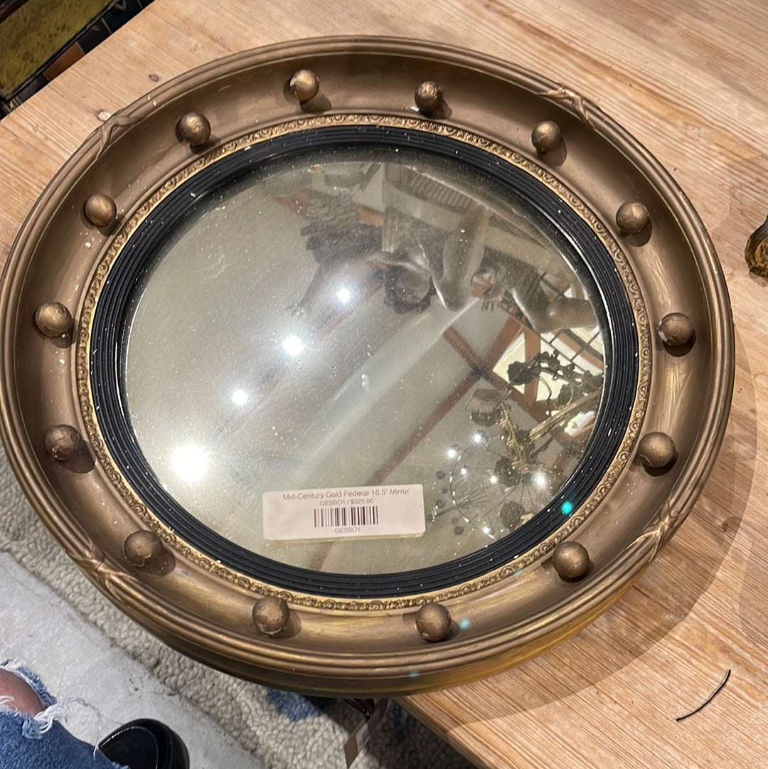 Mid-Century Gold Federal 16.5” Mirror