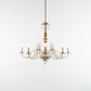 Italian Florentine Giltwood Chandelier with Hand-Carved Tole Details