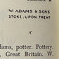 W. Adams & Sons Cobalt Ground Ironstone